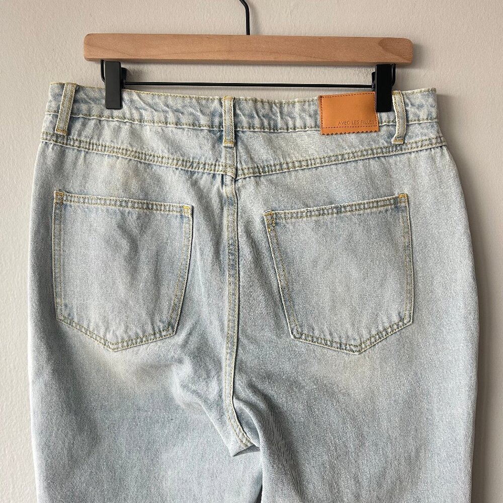 Avec Les Filles Straight Jeans Women 31 Split Seam Denim - Picture 5 of 9